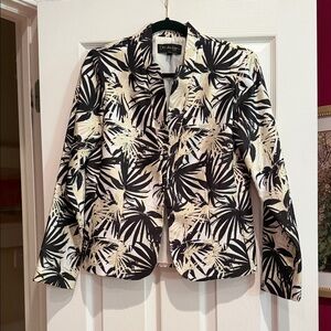 Black & Cream Palm-Print Blazer